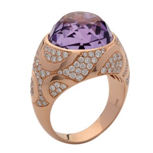 Ramon 18K Rose Gold Amethyst and Diamond Ring