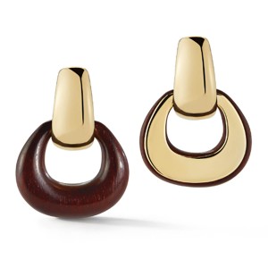 Seaman Schepps 18K Madison Wood Reversible Buckle Earrings