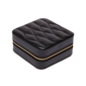 Wolf Caroline Black Leather Zip Travel Case