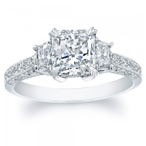 Platinum Radiant Cut Diamond Ring