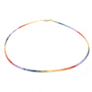 Rainbow Sapphire Beaded Necklace