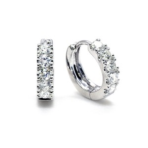 18K Diamond Huggie Earrings