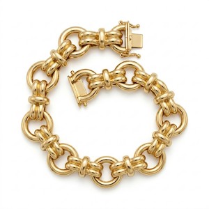 14K Round Link Bracelet