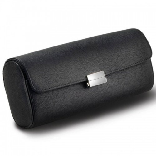 Scatola del Tempo Pochette Black Leather Travel Case