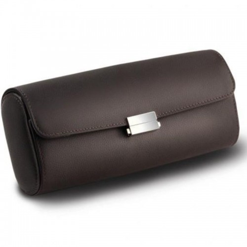 Scatola del Tempo Pochette Chocolate Leather Travel Case