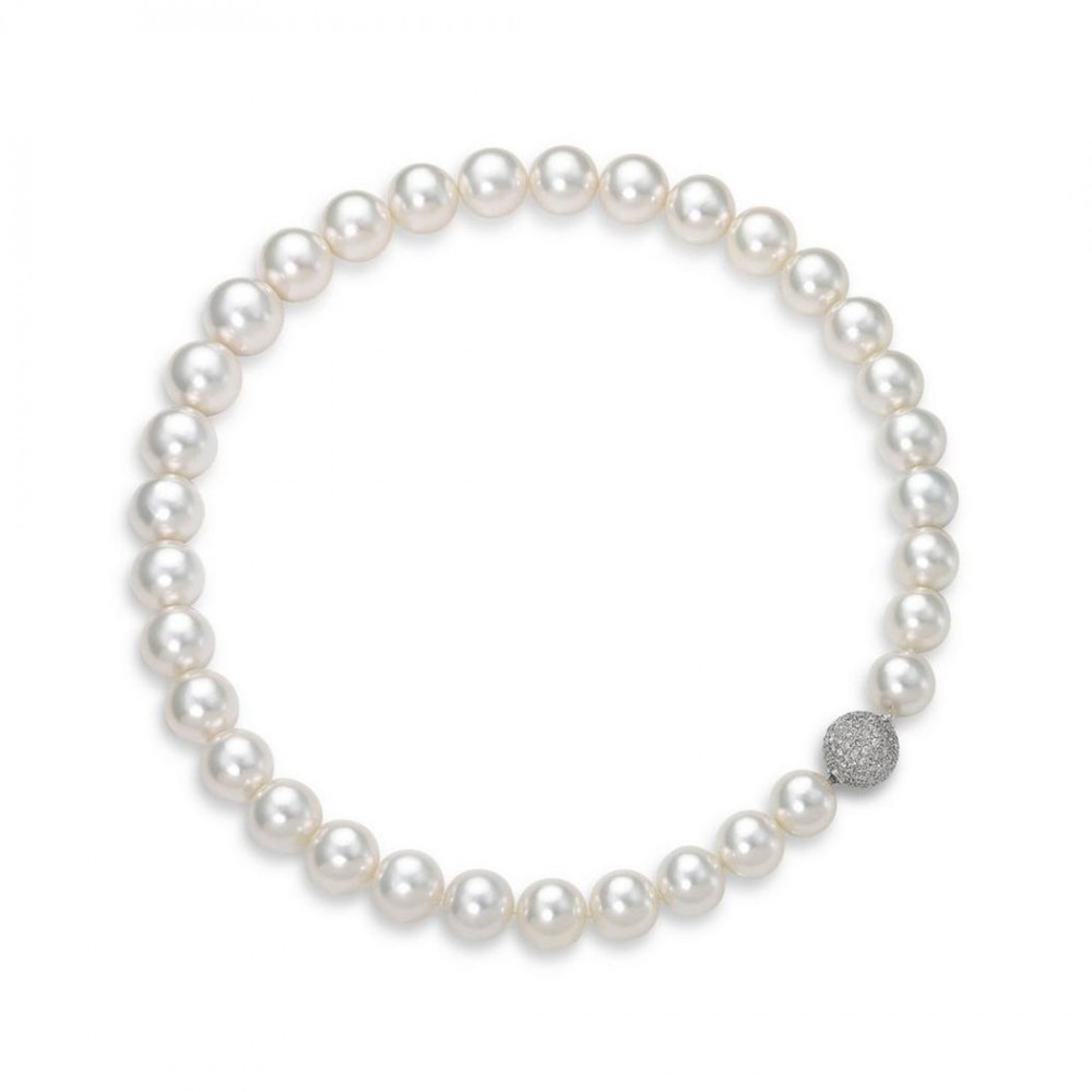 Freshwater Pearl Collar Necklace with Diamond Clasp