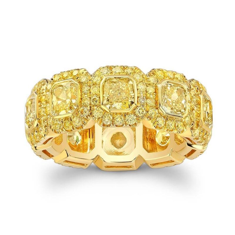 18K Fancy Yellow Diamond Eternity Band