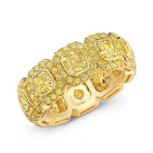 18K Fancy Yellow Diamond Eternity Band