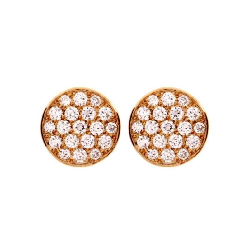 18K Yellow Gold Diamond Cluster Stud Earrings