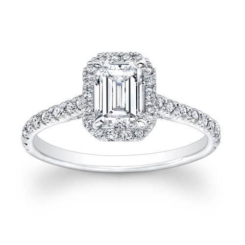 Platinum Emerald Cut Diamond Ring