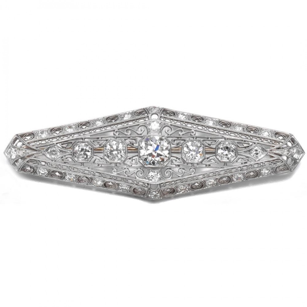 Platinum Diamond Brooch