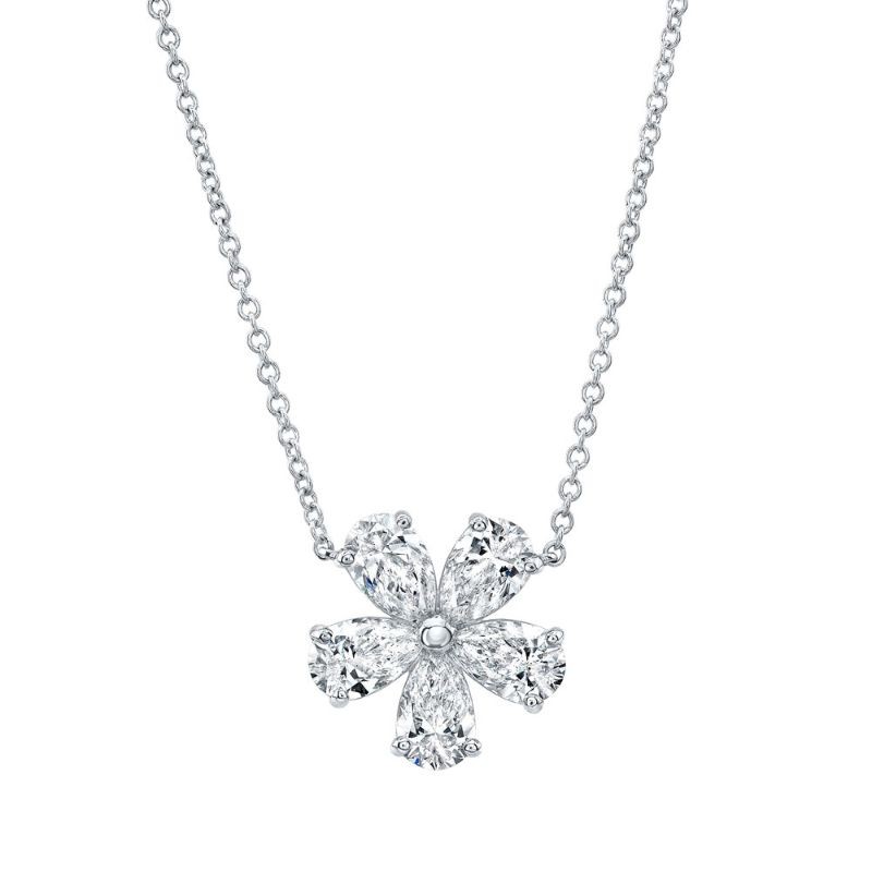 18K Diamond Flower Pendant