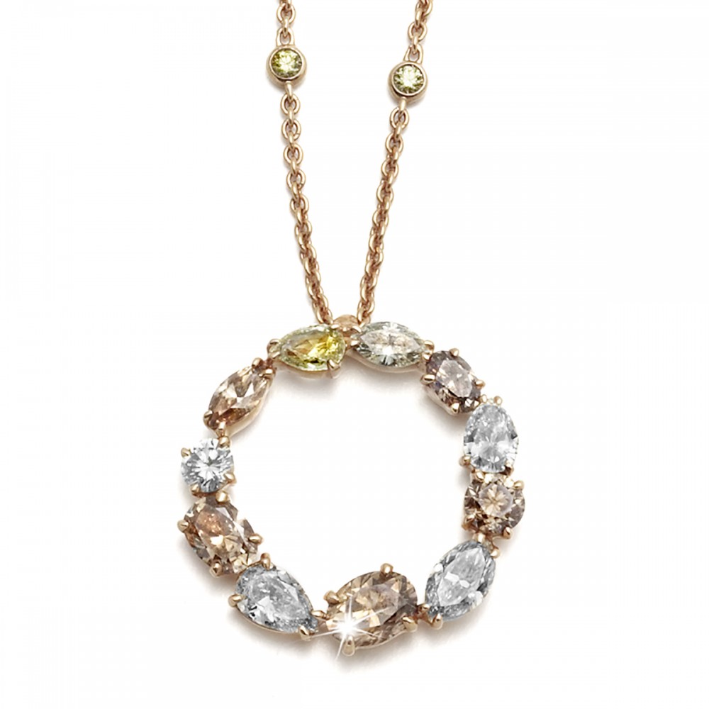 18K Brown and White Diamond Necklace