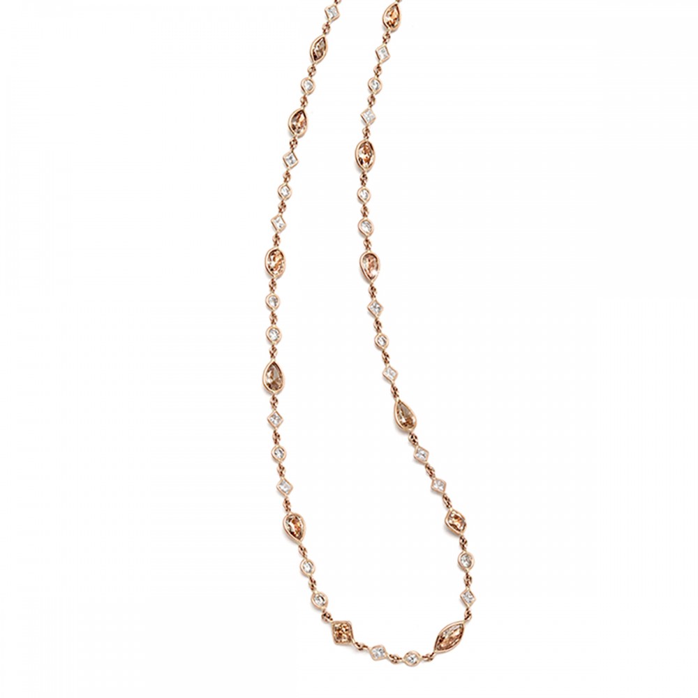 18K Brown and White Diamond Necklace