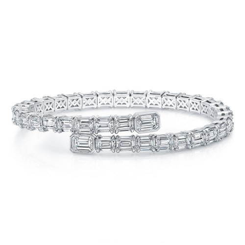 18K Emerald Cut Diamond Bracelet