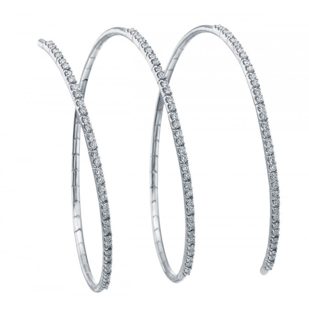 18K Pavé  Diamond Coil Bracelet