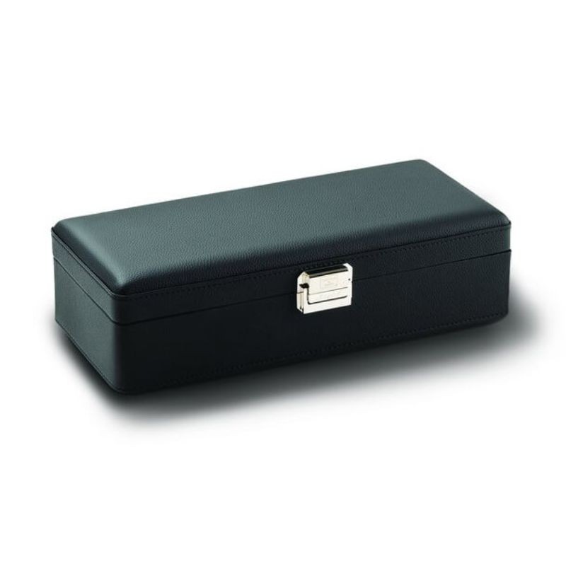 Scatola del Tempo Valigetta Black Leather 4 Watch Travel Case
