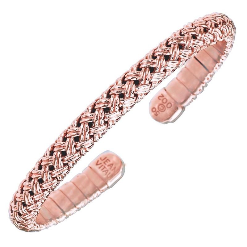 Jean Vitau 18K Basket Weave Cuff Bracelet