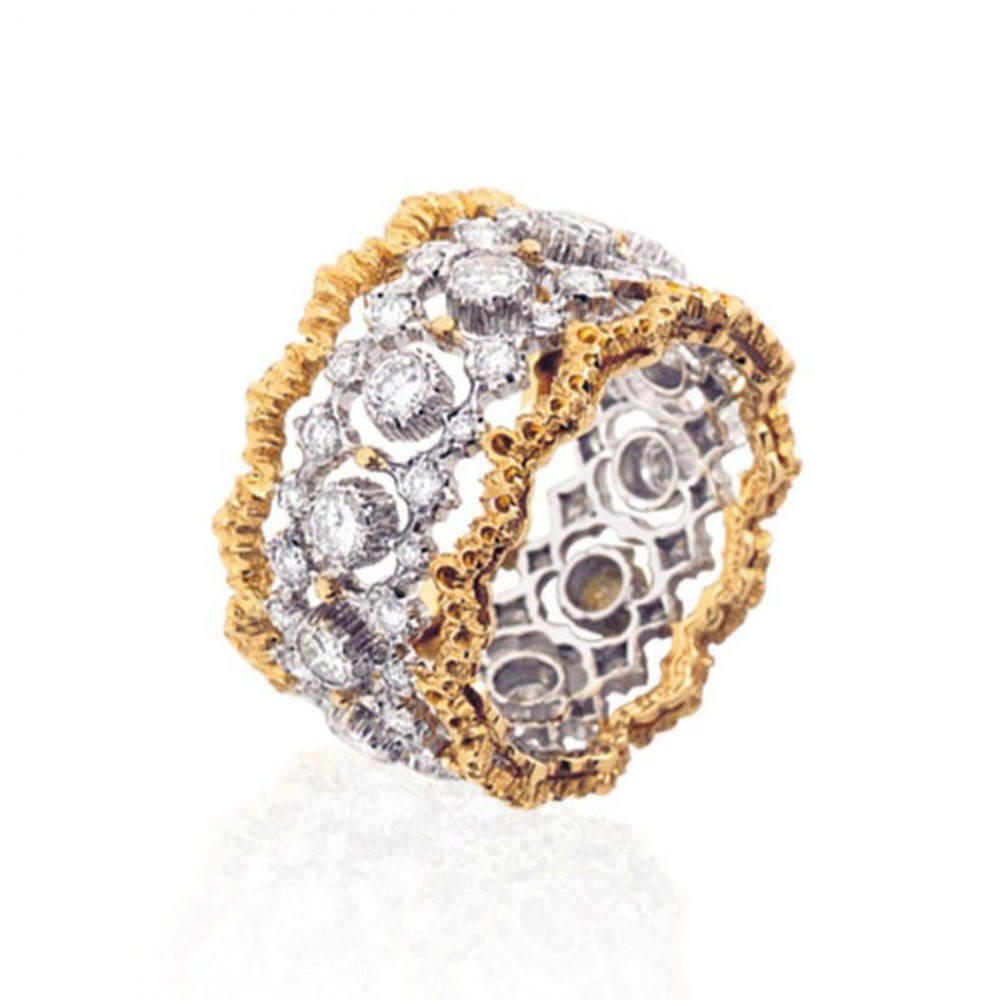 Buccellati Diamond Blossoms Eternelle Ring - Sterling Silver Band, Rings -  BUC22070