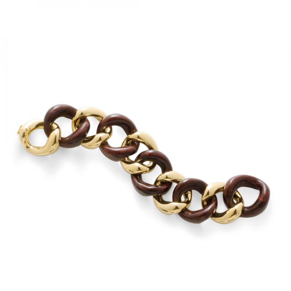 Seaman Schepps 18K & White Ceramic Link Bracelet
