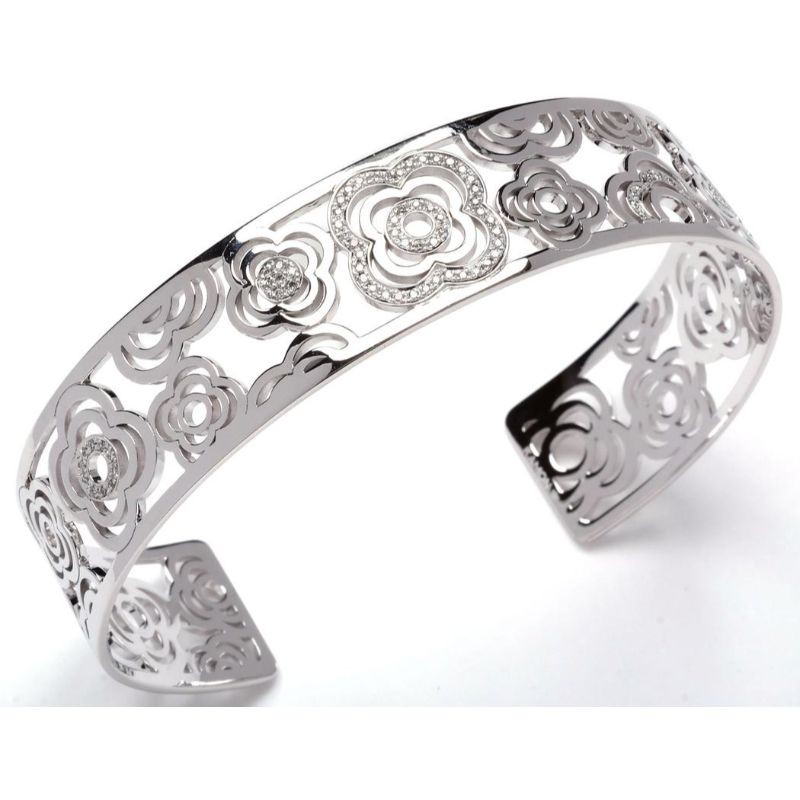 Ramon 18K Diamond Flower Cuff Bracelet