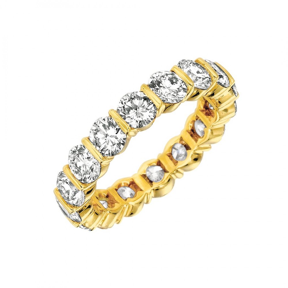 Gemlok© 18K Yellow Gold Diamond Eternity Band