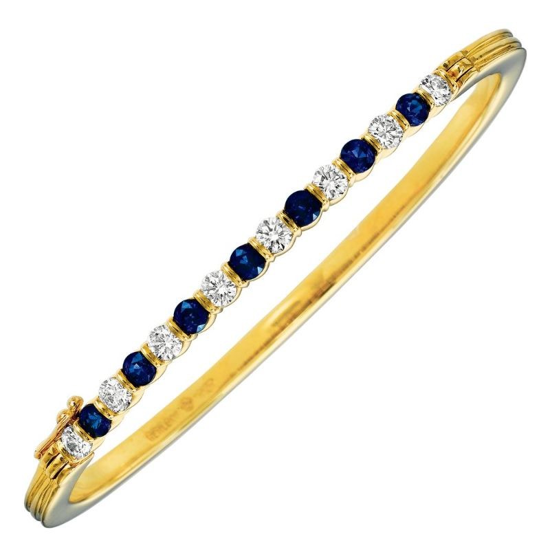 Gemlok© 18K Emerald and Diamond Bangle Bracelet