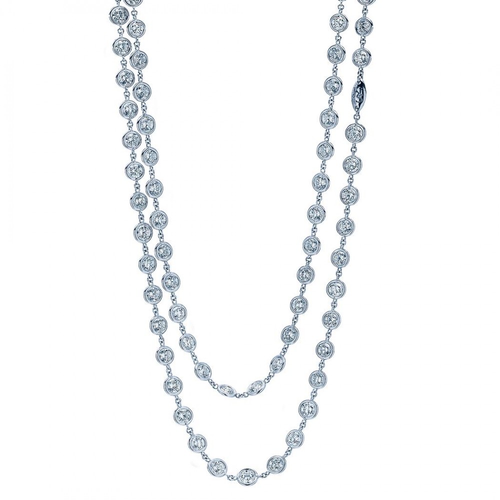 Platinum Diamond Long Necklace