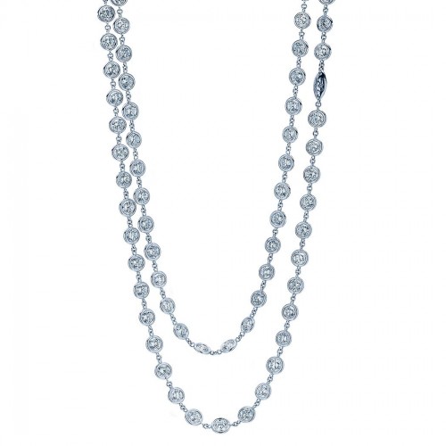 Platinum Diamond Long Necklace