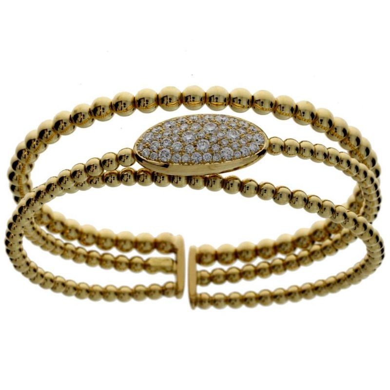18K Crossover Diamond Cuff Bracelet