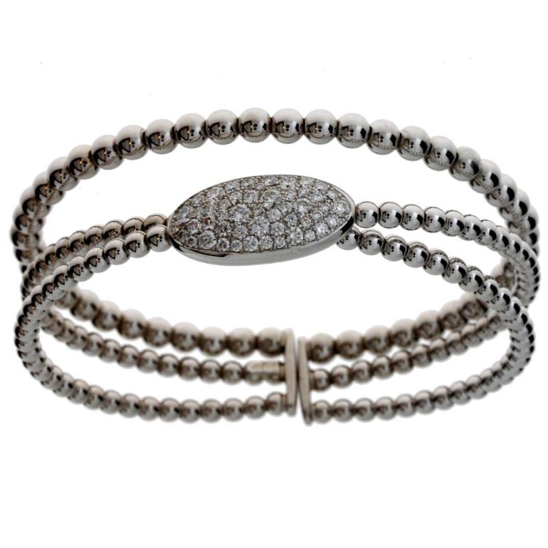 18K Crossover Diamond Cuff Bracelet