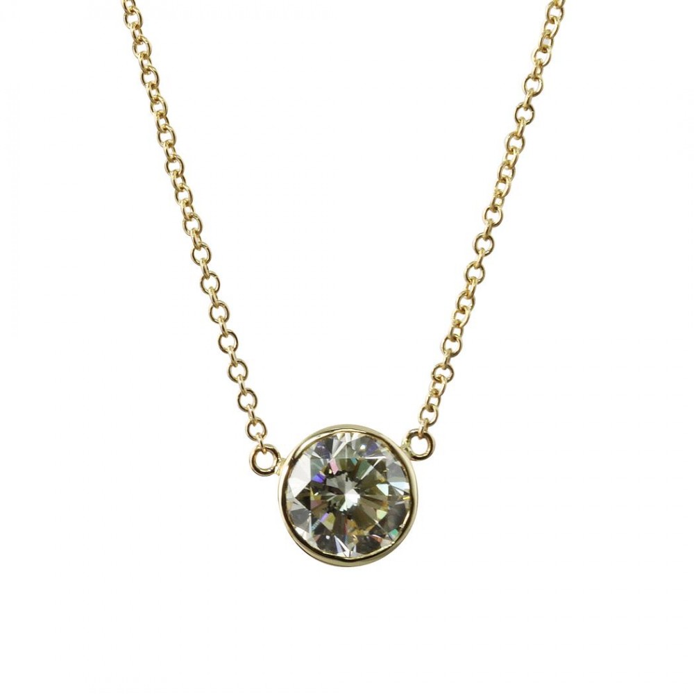 14K Round Brilliant Cut Diamond Pendant