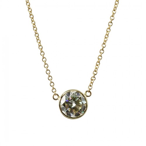 14K Round Brilliant Cut Diamond Pendant