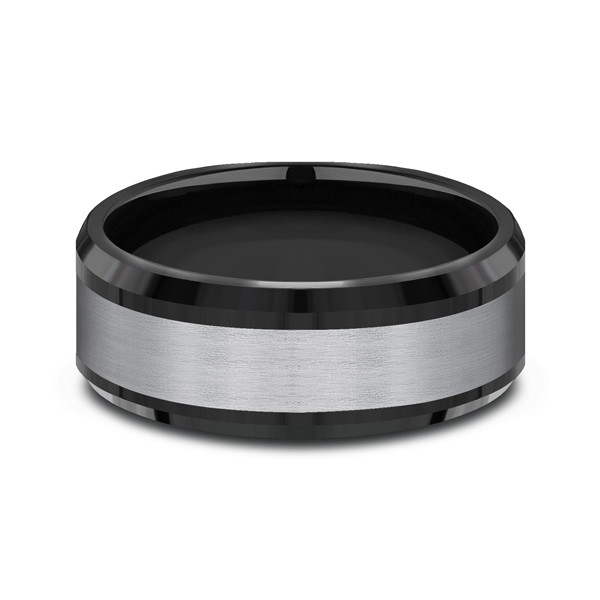 Grey Tantalum and Black Titanium two-tone Comfort-fit wedding band