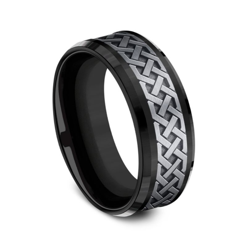 Grey Tantalum and Black Titanium two-tone Comfort-fit wedding band