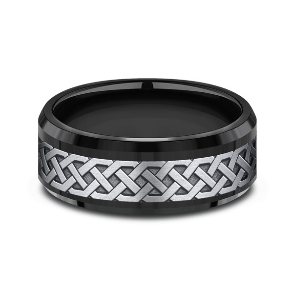 Grey Tantalum and Black Titanium two-tone Comfort-fit wedding band
