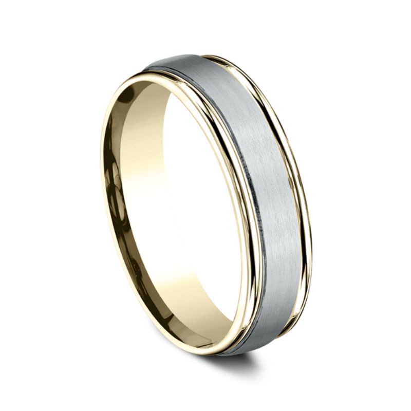 Two Tone Comfort-Fit Design Wedding Ring