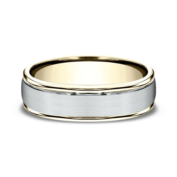Two Tone Comfort-Fit Design Wedding Ring