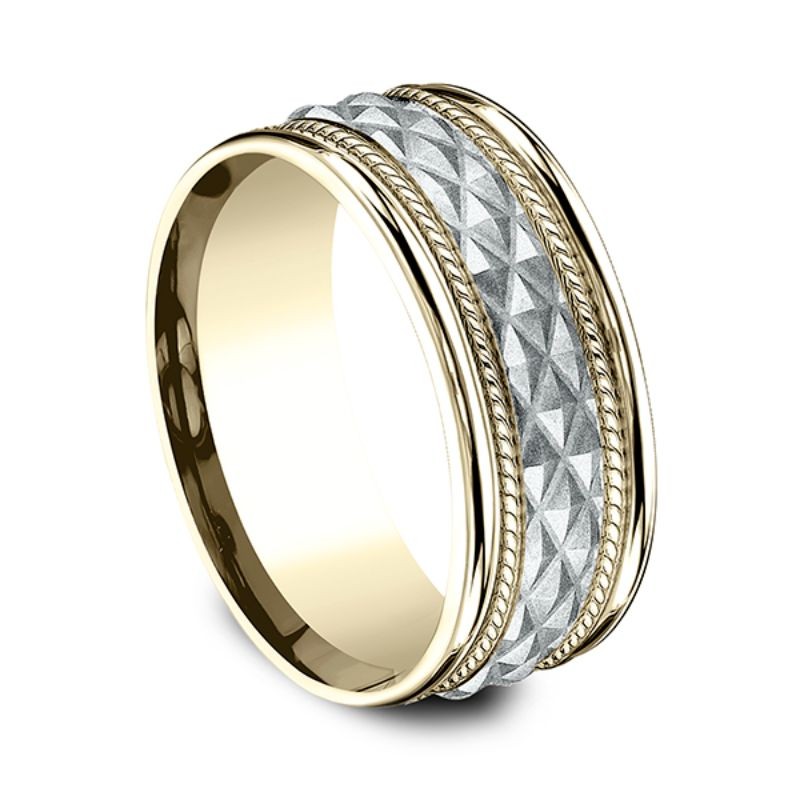 Two-Tone Comfort-Fit Design Wedding Band