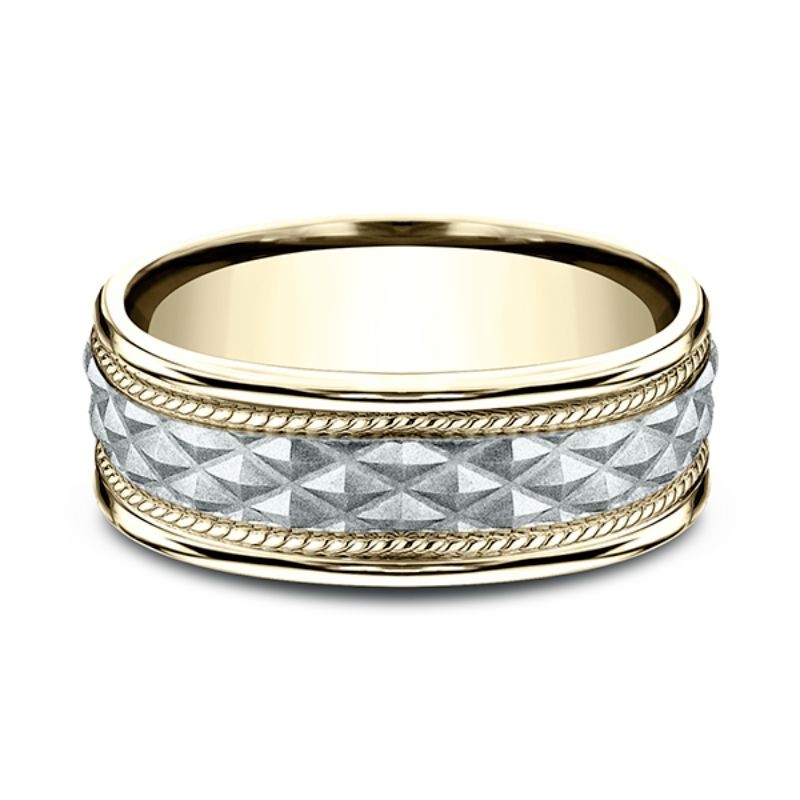 Two-Tone Comfort-Fit Design Wedding Band