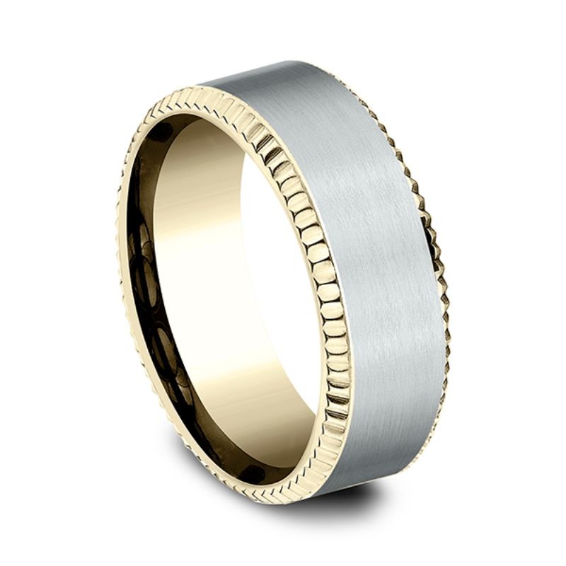 Two-Tone Comfort-Fit Design Wedding Band