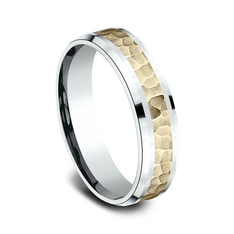 Two Tone Comfort-Fit Design Wedding Band