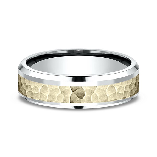 Two Tone Comfort-Fit Design Wedding Band