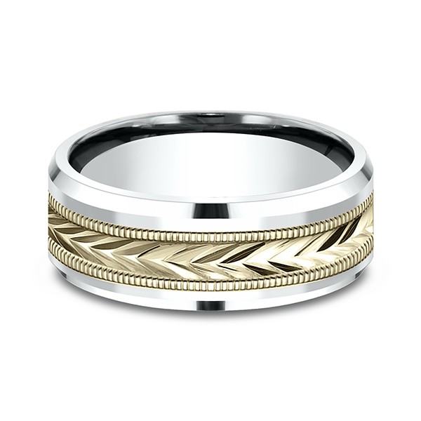 Two-Tone Comfort-Fit Design Wedding Band