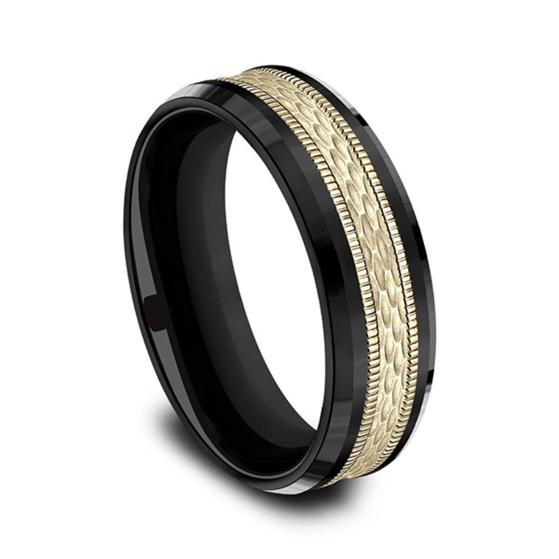 Ammara Stone Comfort-fit Design Wedding Band
