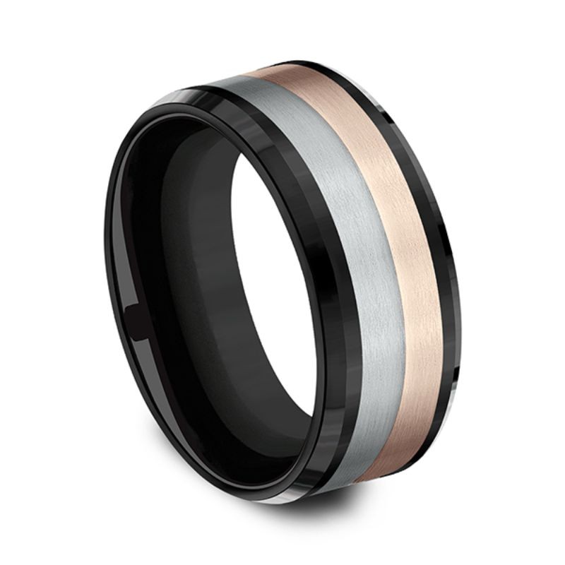 Ammara Stone Comfort-fit Design Wedding Band