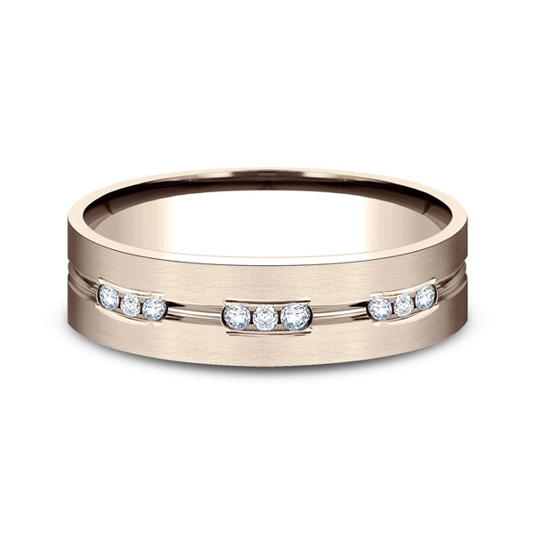 Comfort-Fit Diamond Wedding Band