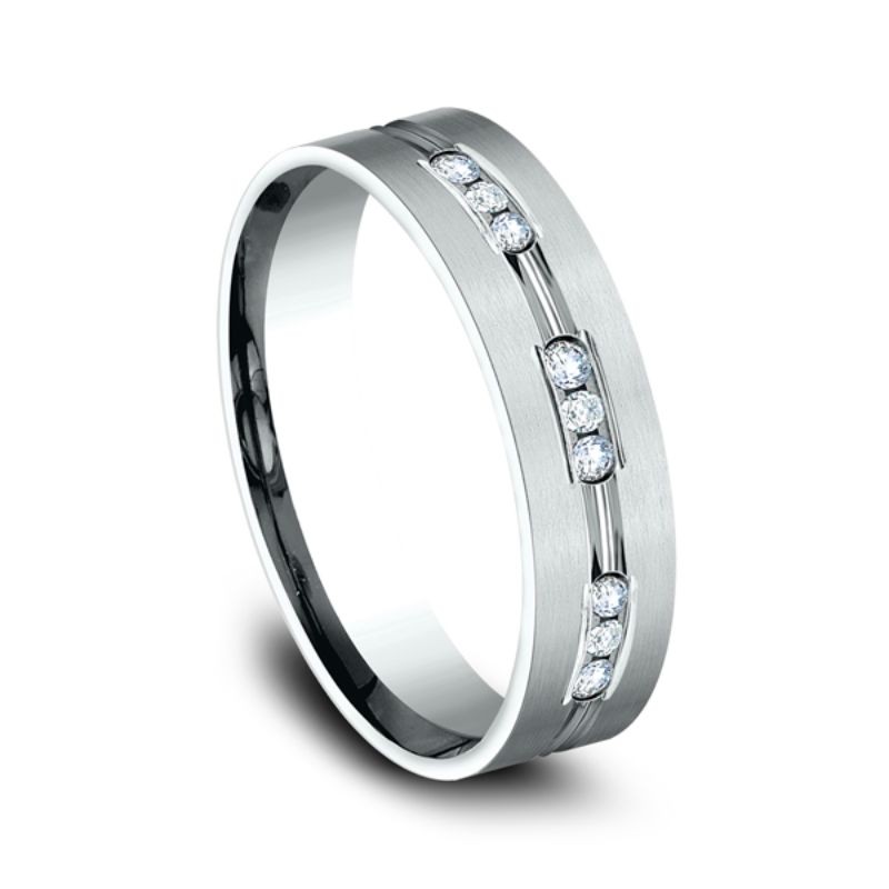 Comfort-Fit Diamond Wedding Band