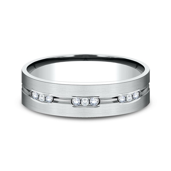 Comfort-Fit Diamond Wedding Band