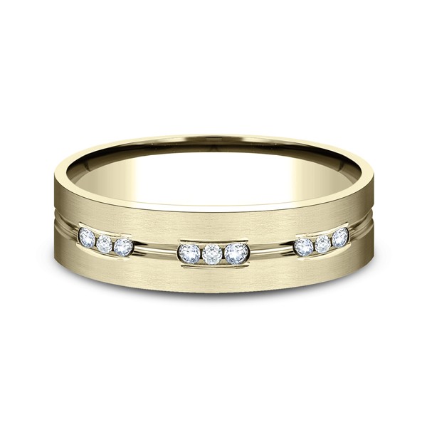 Comfort-Fit Diamond Wedding Band